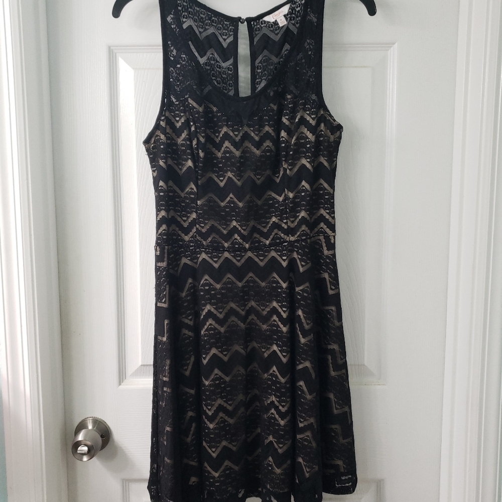 Candie's Black/Cream Lace Dress